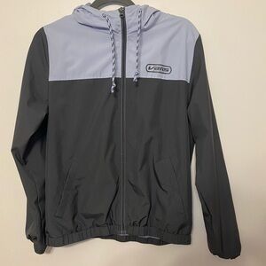 Vans Women's Black and Light Gray Kastle Windbreaker Hooded Jacket